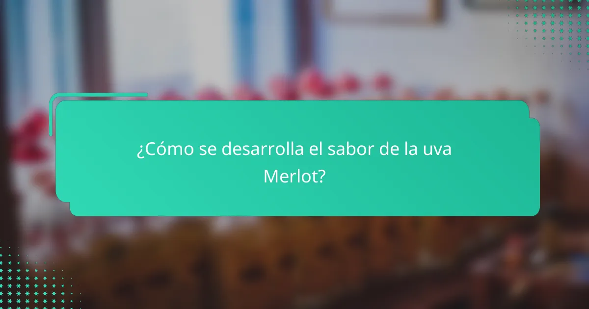 ¿Cómo se desarrolla el sabor de la uva Merlot?