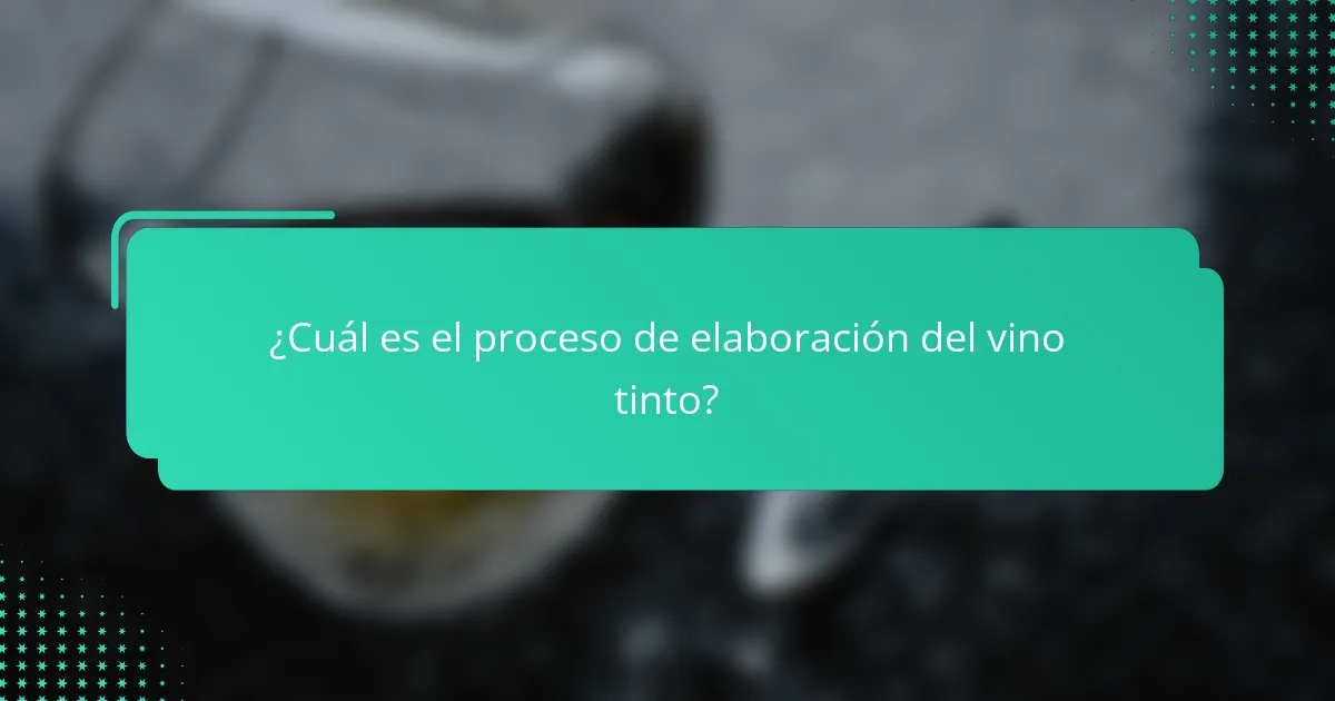 ¿Cuál es el proceso de elaboración del vino tinto?