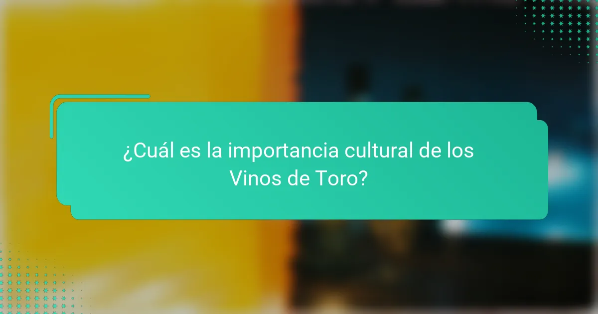 ¿Cuál es la importancia cultural de los Vinos de Toro?
