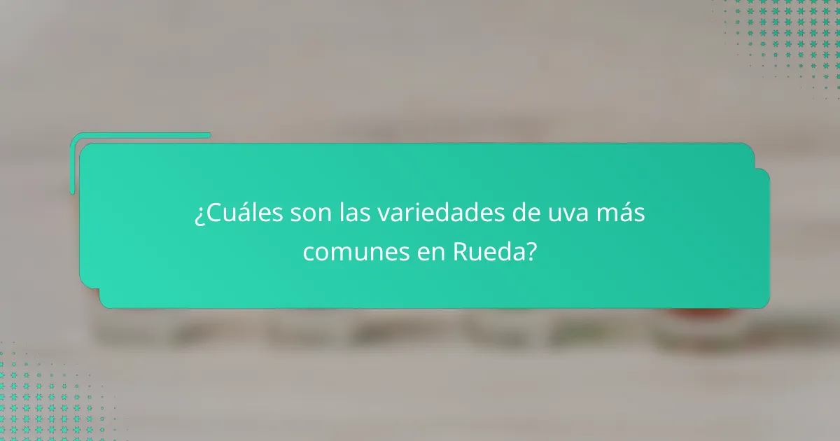 ¿Cuáles son las variedades de uva más comunes en Rueda?