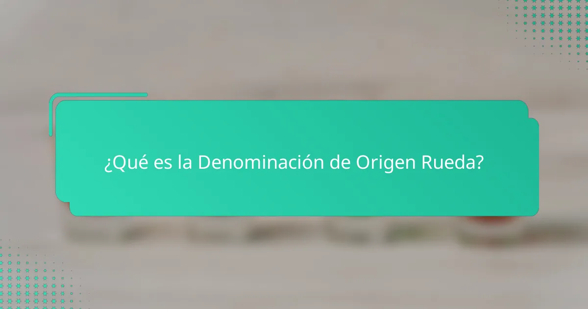 ¿Qué es la Denominación de Origen Rueda?