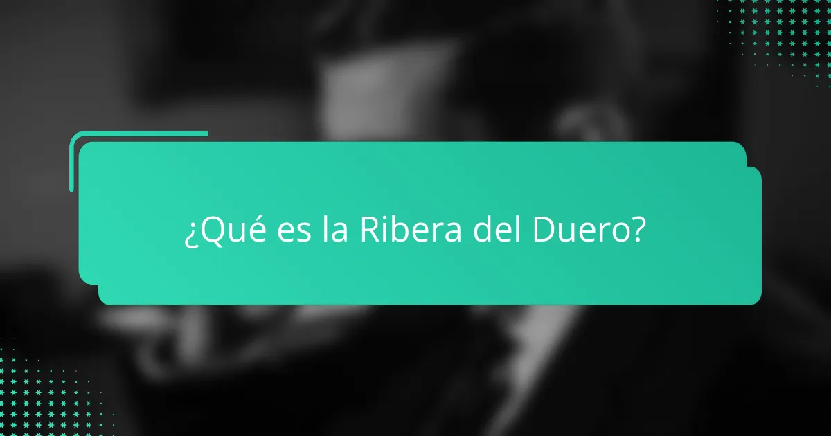 ¿Qué es la Ribera del Duero?